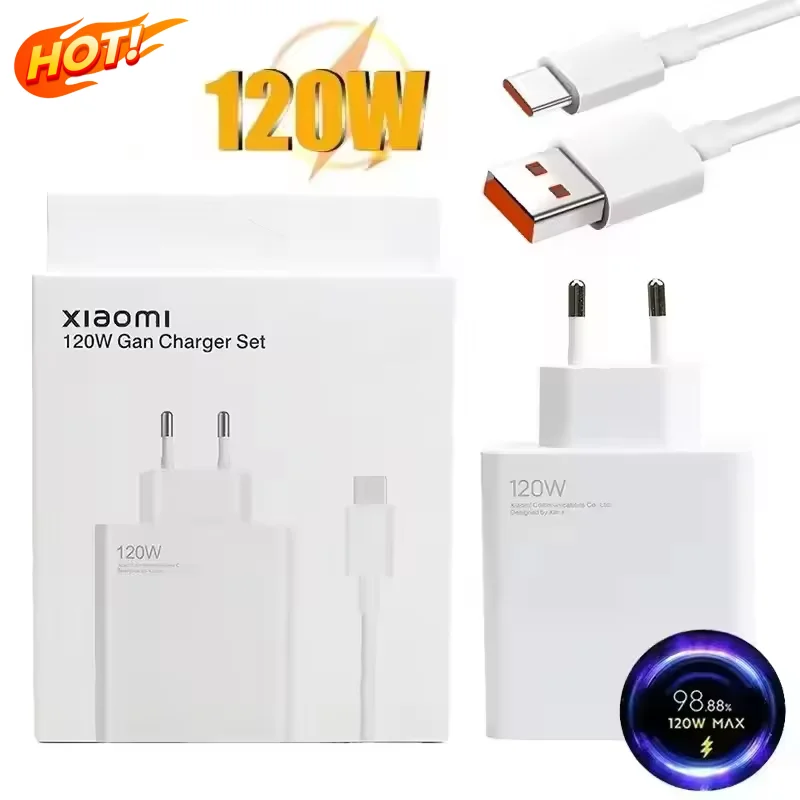 120W Ultra Fast Charger QC 5.0 EU Plug 6A Type C Cable 67W 55W 33W Rapid Charging Adapter For iPhone