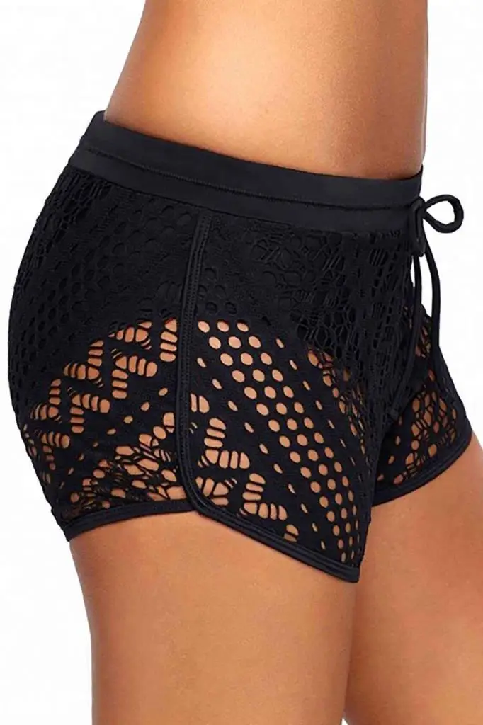 Angelsin Lace Shorts United Bikini Bottom Black