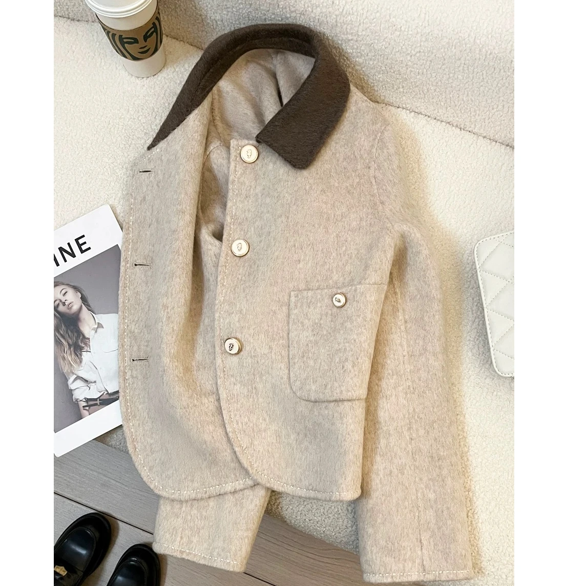 

Корейский повседневный кардиган унисекс в винтажном стиле, осенний, однобортный, свободного кроя, цвет хаки...