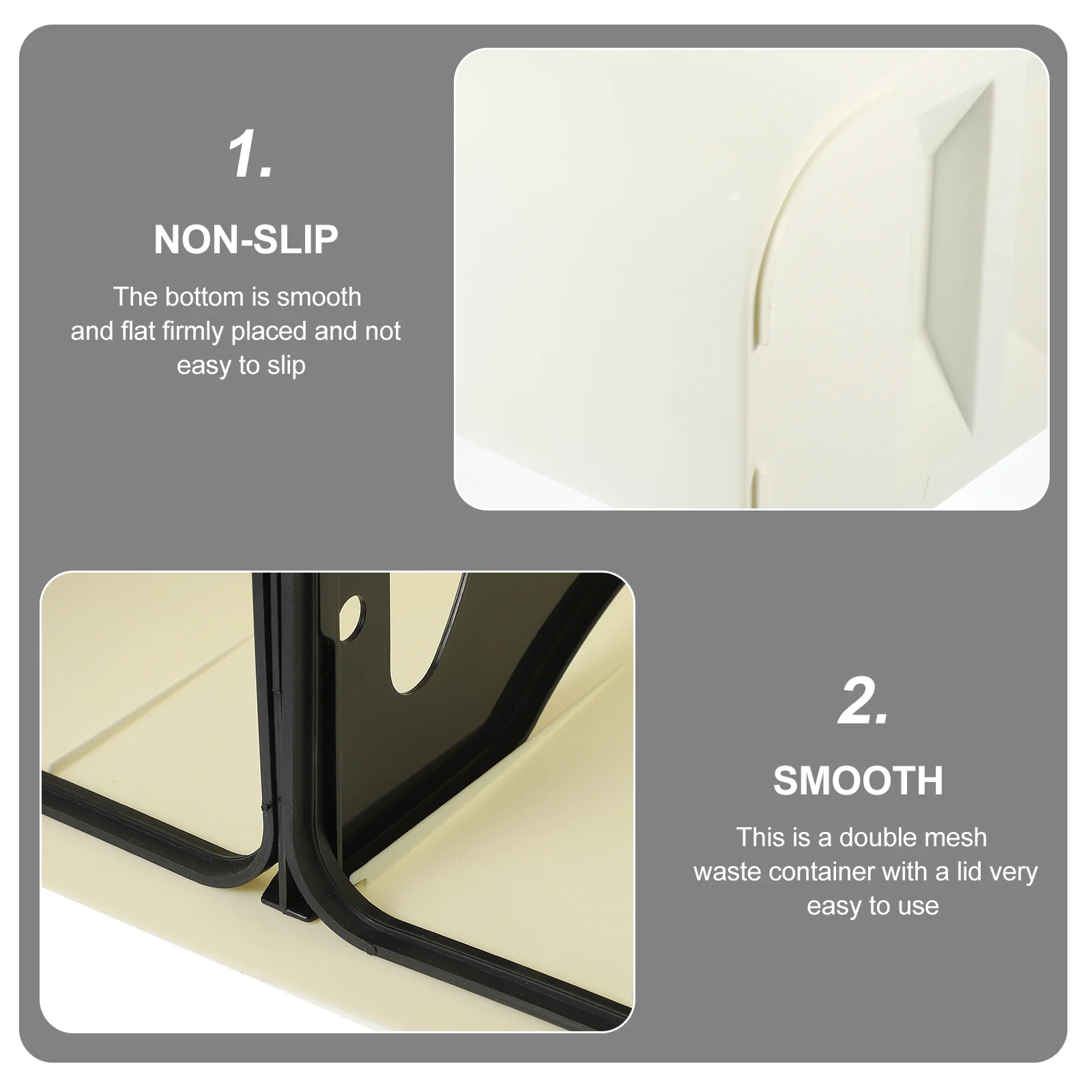 

Double-Grid Press Type Trash Can Large Capacity Home Waste Storage Basket Plastic Garbage Container for Kitchen Bathroom