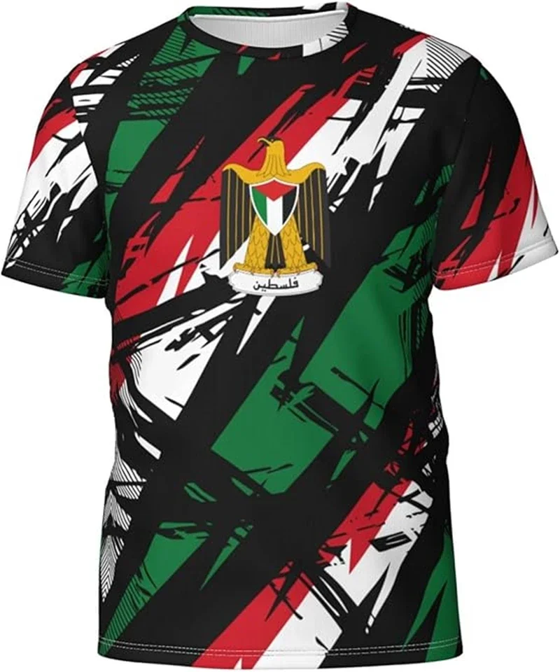 المألوف الرجال العلم الوطني لكرة القدم تي شيرت الاتجاه الصيف قصيرة الأكمام الشعار الوطني ثلاثية الأبعاد مطبوعة تي شيرت رياضي فضفاض Brea #4