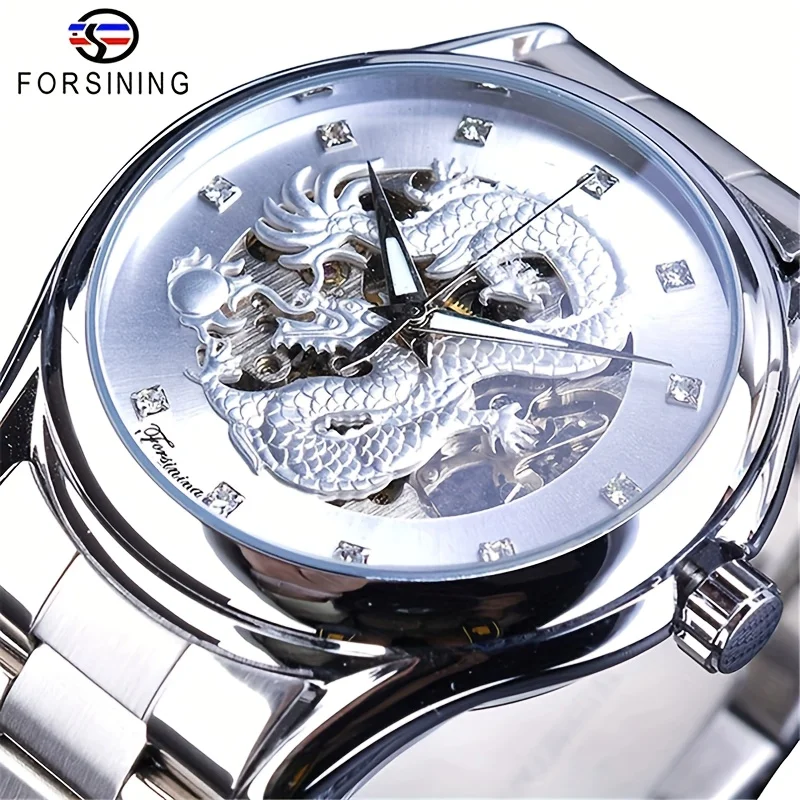 Dragon Pattern Totem Men's Automatic Mechanical Watch is a must-have gift for formal occasions for Men's(with strap adjuster)
