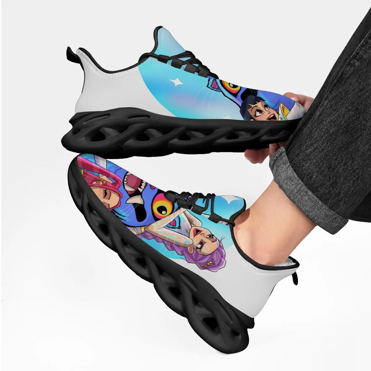 

Parent-child Shoes Large Size Low Top Round Head Cartoon Virtual Character Pattern Design of The Witch Hunter Team Casual Shoes