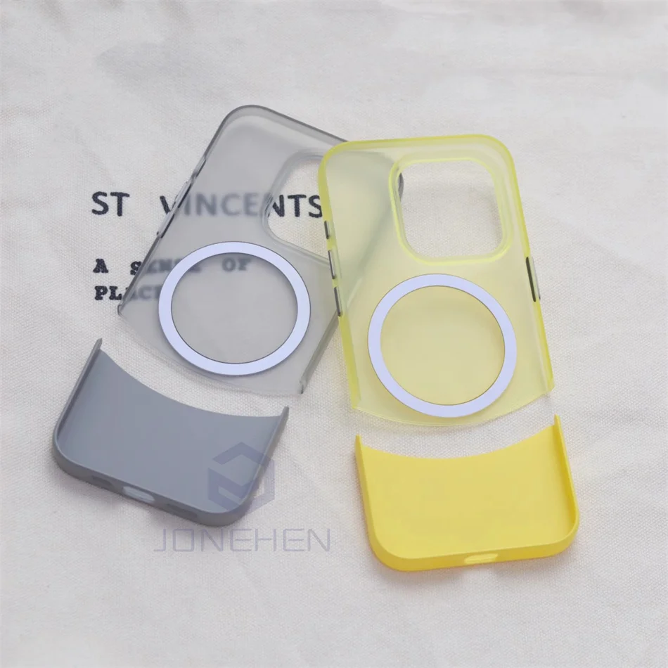 Detachable Splicing Hard Magnetic PC Case For Magsafe Matte Clear 2 IN 1 Back Cover For iPhone 16 15 14 13 12 Pro Max Shockproof