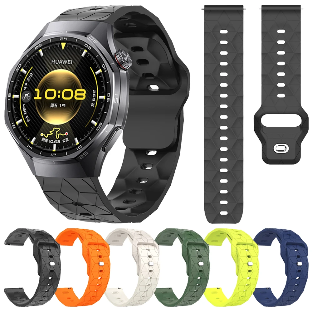 for HUAWEI Watch Silicone Straps GT 6 5 4 3 Pro 46mm Replacement Watchband Amazfit Balance 2 Bracelet 22mm Football pattern Belt