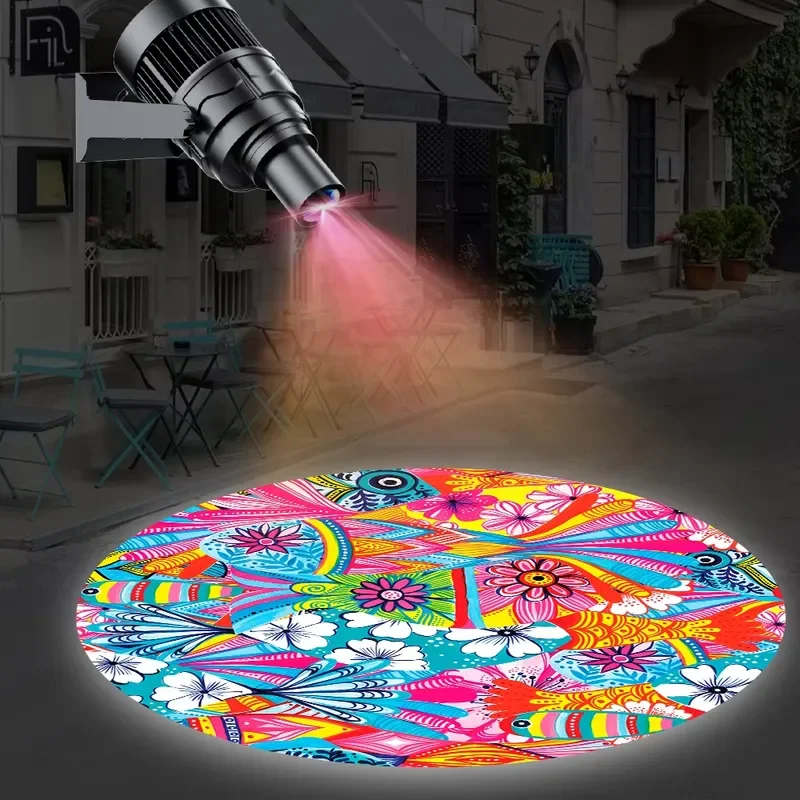 High Quality Waterproof IP67 Outdoor Crosswalk Marking Gobo Projector Advertising Spotlight Rotating Projection Lamp