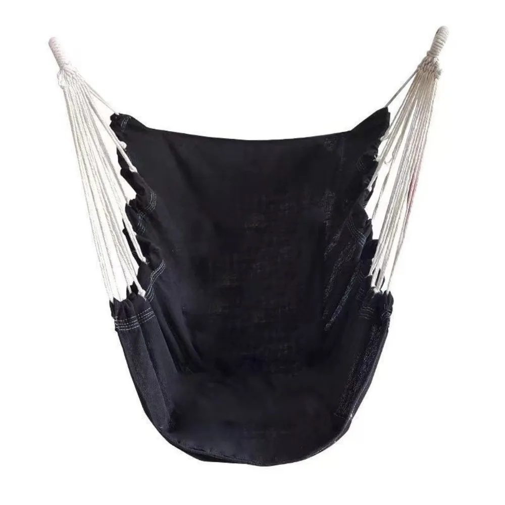 New Canvas Hammock Chair Storage Bag Black Hanging Rope Swing Chair Reclining Hammock Chair Garden Indoor Outdoor