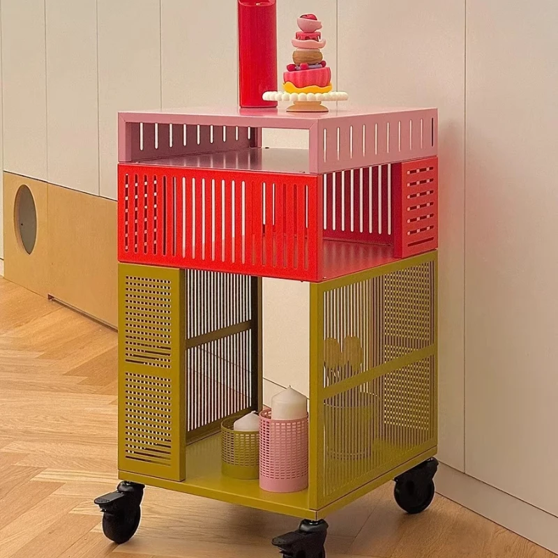 

Мобильный шкаф-тумба для хранения на колесиках, многоцветный, с выдвижными полками
