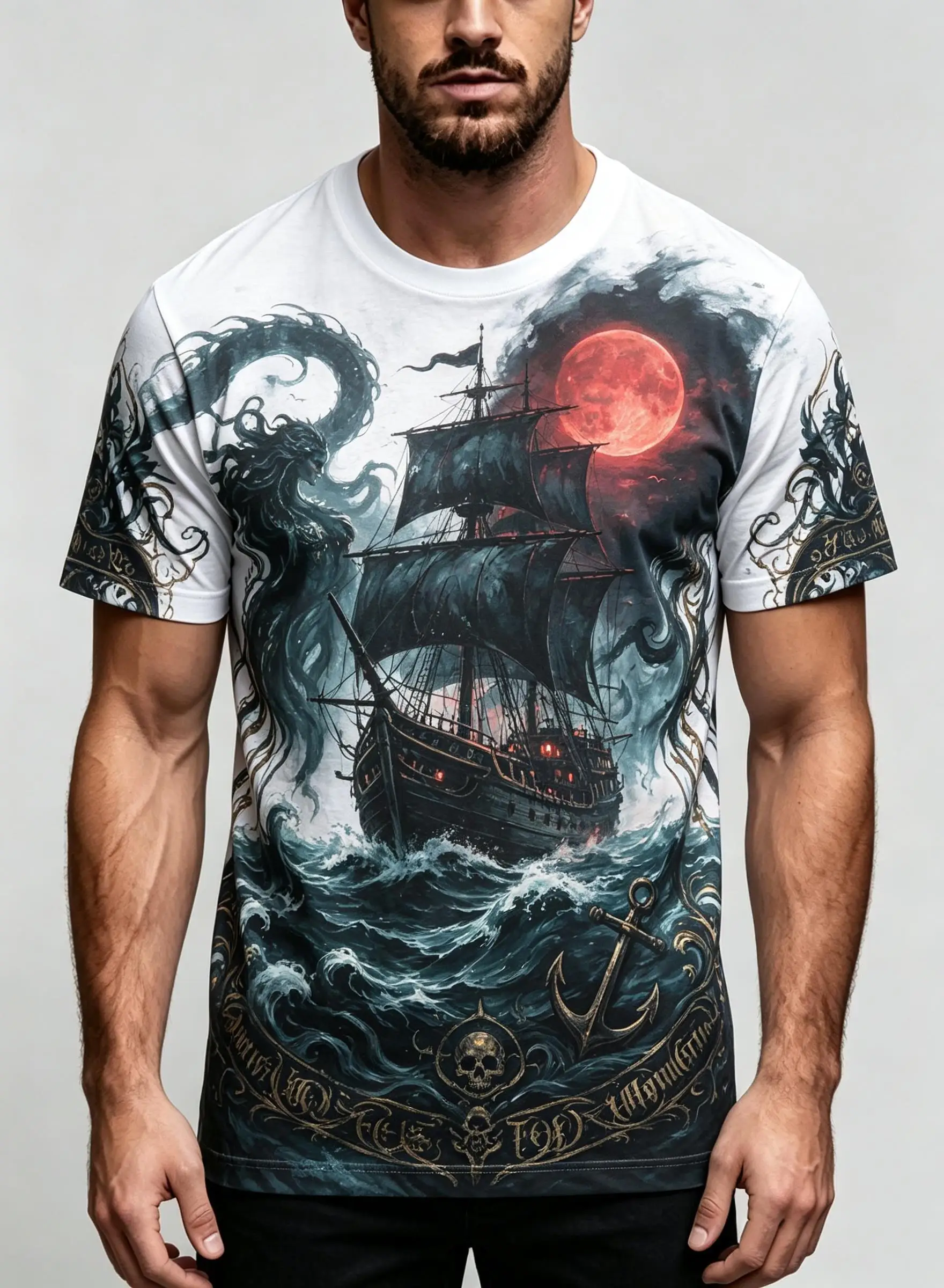 Men Crew Neck Short Sleeve T-shirt, Halloween Evil Clown Circus Skeleton Print Casual Summer Tee