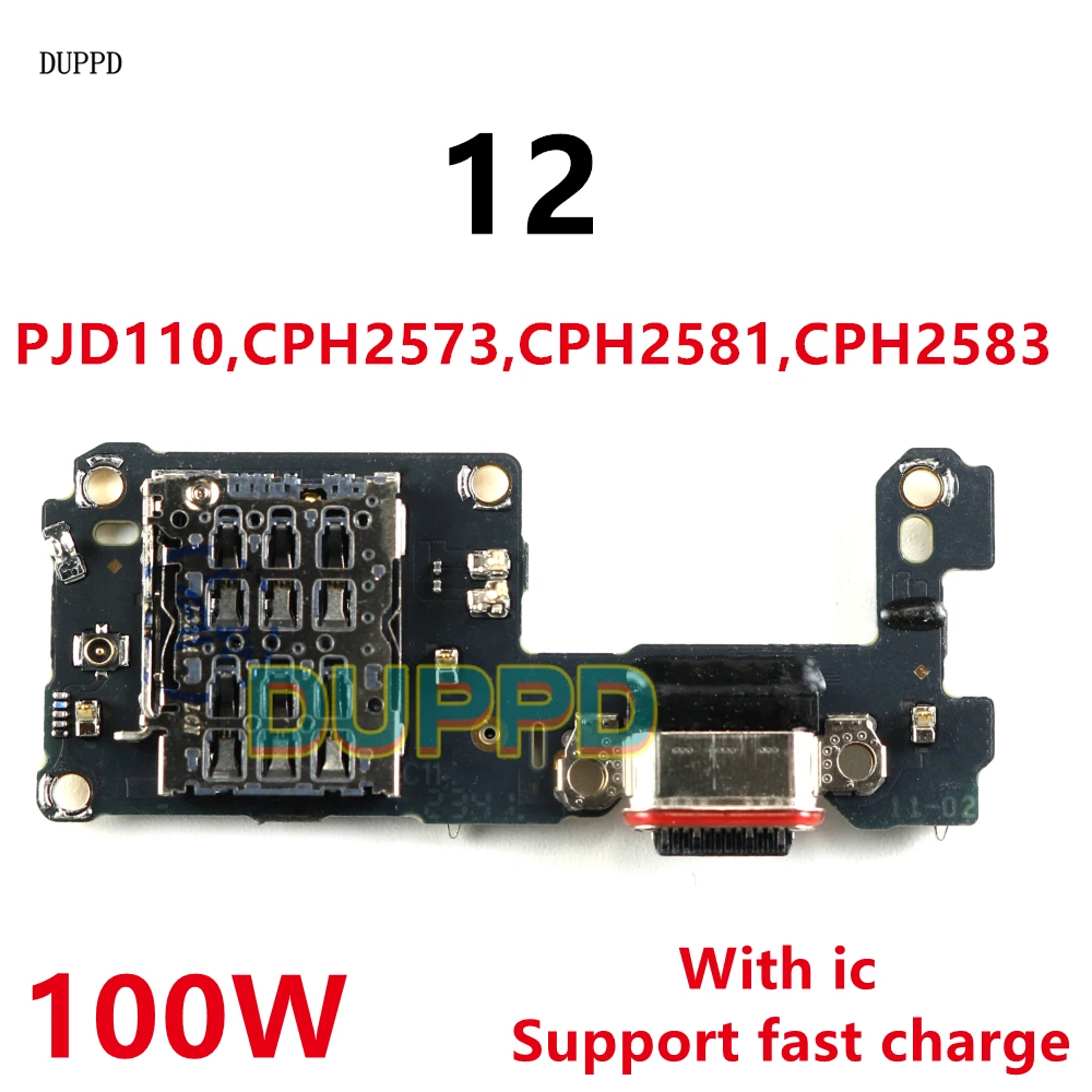 

USB Type-C 3.2 Charging Flex Cable For OnePlus 12 1+ 12 Charger Port Board Dock Microphone Mic Connector SIM Card Slot Tray Soc