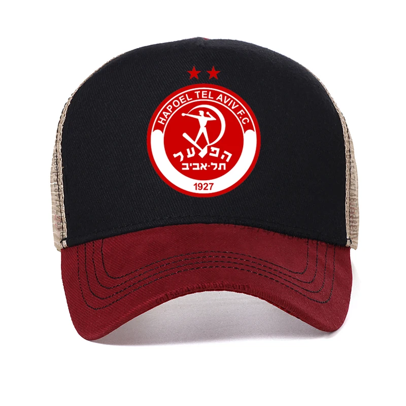 

FC Hapoel Tel Aviv Print sports Baseball Cap Tel Aviv Workers Football Club men hat Fashion breathable Mesh Snapback hats