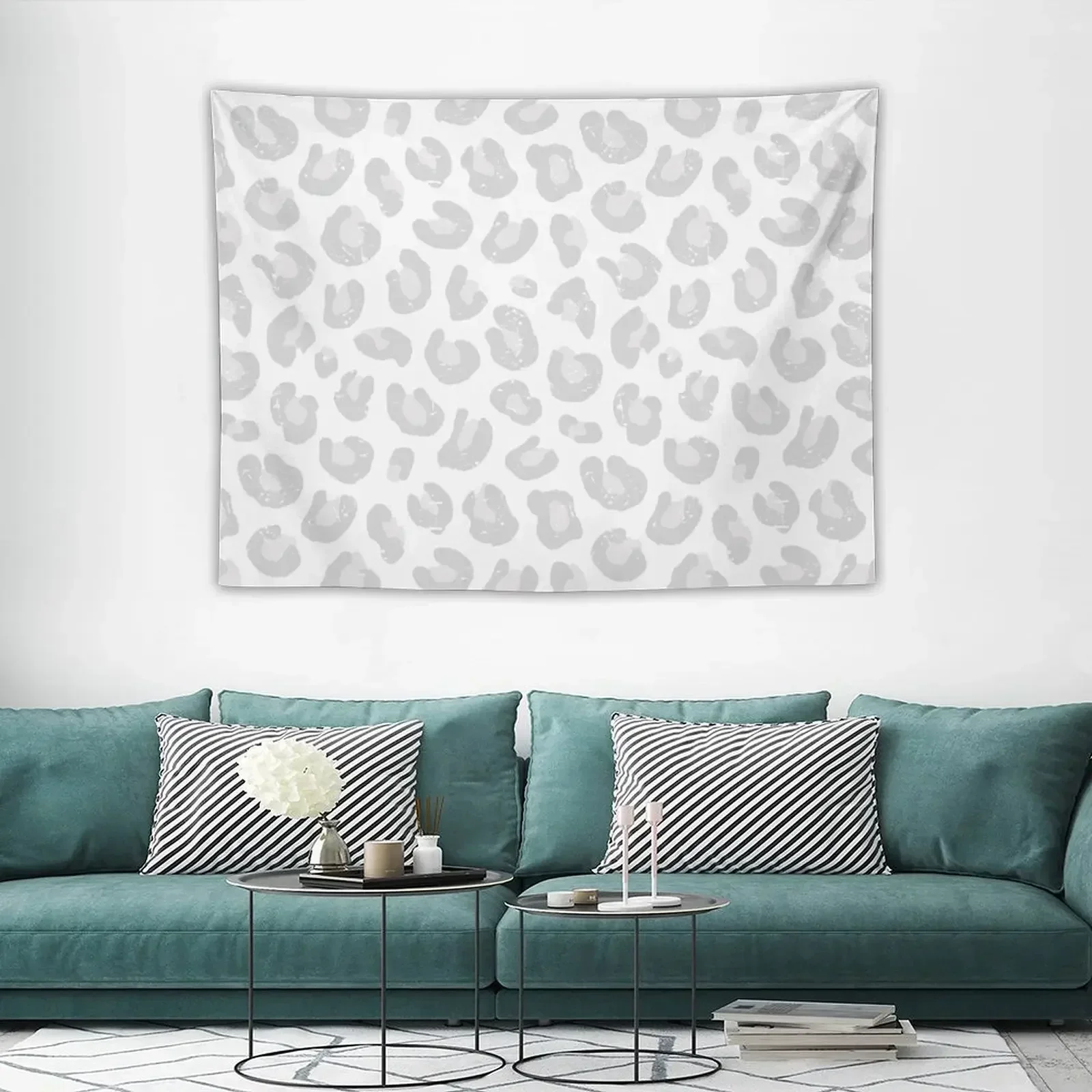 

Leopard Print - Silver Gray and White Tapestry Decor Home Room Decorator Outdoor Decor Tapestry