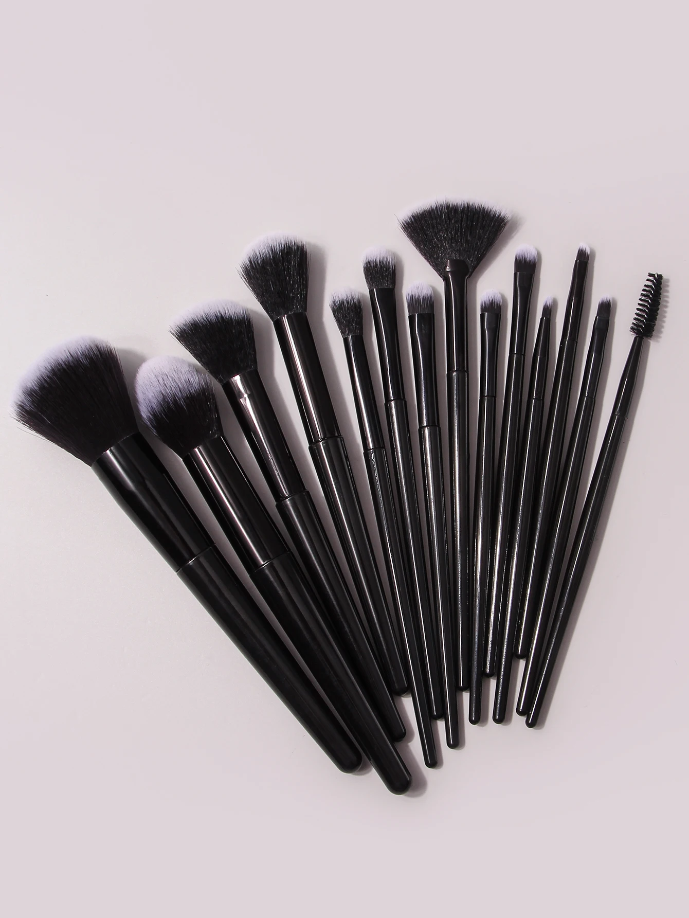 Conjunto de pincéis de maquiagem de 14 peças, pincel de sombra, pincel de contorno, pincel de máscara, design portátil de cerdas macias, ferramenta de maquiagem profissional
