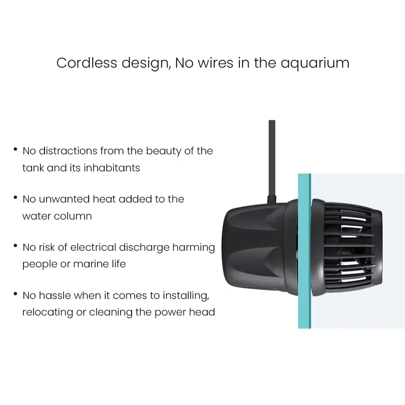 Smart Cordless Aquarium Wave Maker Pump Bluetooth App Control for Fresh Saltwater Fish Tank 10 20 30 40 New Silent Water Flow