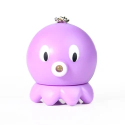 3D Simulation Resin Octopus Keychain Light LED Sound Key Ring Chain Bag Backpack Decor Baby Toy Child Advertising Gift Gadget