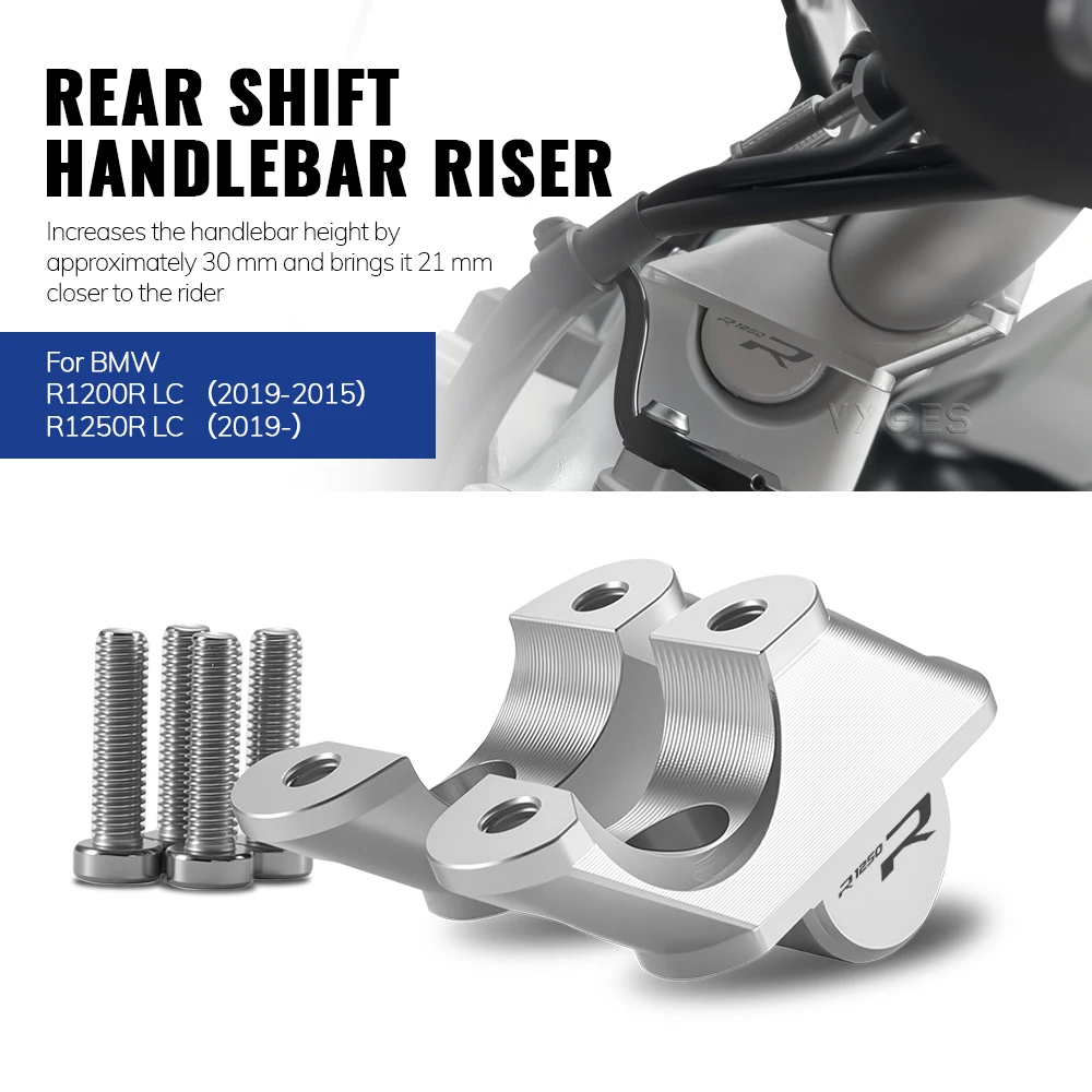 For BMW R1200R R 1200R 2015-2019 R1250R R 1250 R 2019- Motorcycle Handlebar Riser Drag Handle Bar Clamp Extend Adapter