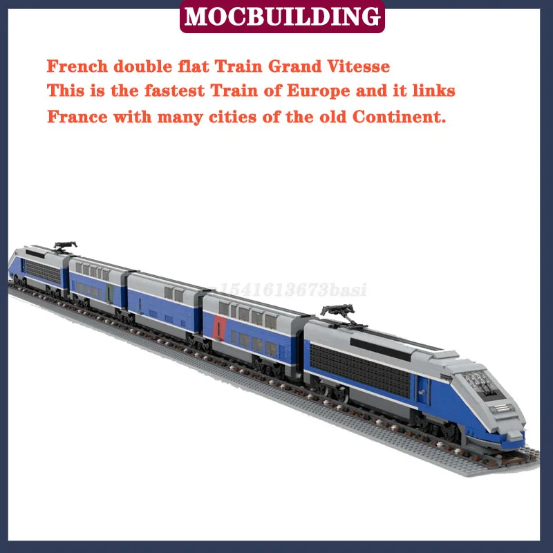 MOC Urban Transportation Colosseum Train Model Building Block Assembly Double Decker Flat Train Vehicle Collection Toy Gifts