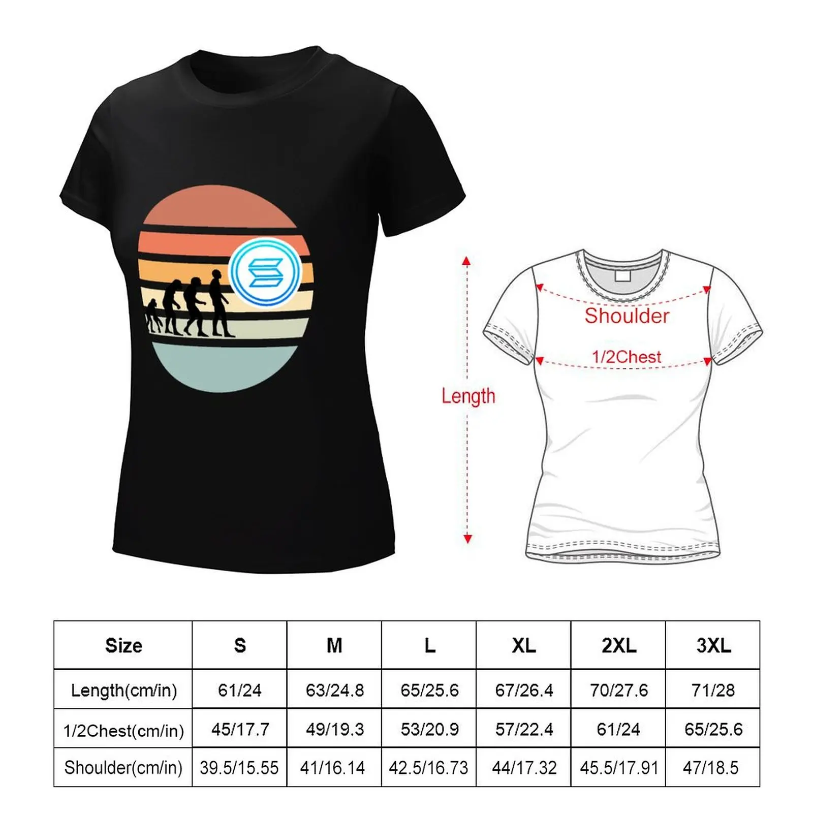 Evolution of man towards SOLANA T-Shirt lady clothes vintage clothes summer clothes summer top for woman