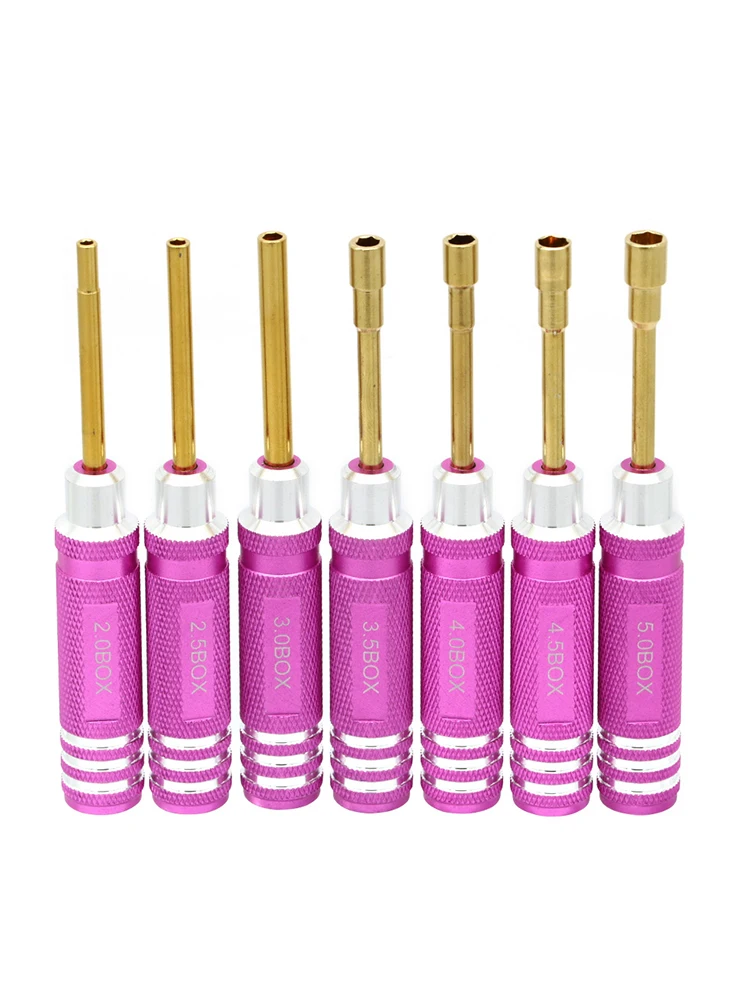 7 pièces écrou hexagonal clé vis à douille Mini outil de pilote 2.0 2.5 3.0 3.5 4.0 4.5 5.0 clé à tête plate tournevis outil de réparation pour modèle RC