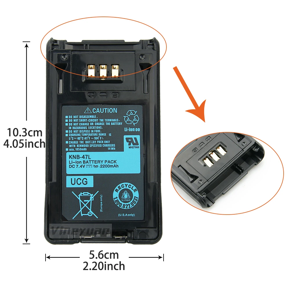 10PCS KNB-47L KNB-48L 2200mAh Replacement Battery for Kenwood TK-5220 TK-5320 NEXEDGE NX-200 NX-300 Two Way Radio