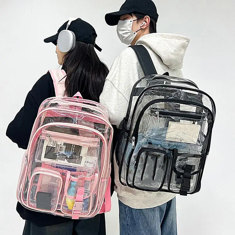 Clear School Backpack Cute Clear School Bag Heavy Duty School Bag Large Capacity See Through Bag For Outdoor Activities