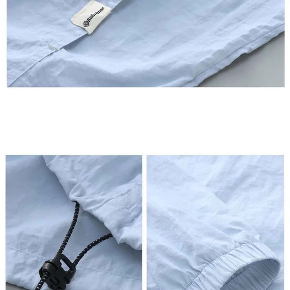 Unisex Summer Outdoor Sunscreen Shirt UPF50 Plus Hooded Thin Jacket For Running Cycling Breathable Cooling Workwear Top