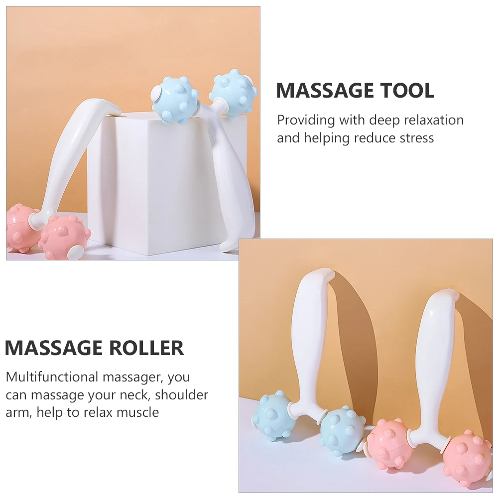 

2pcs Multifunctional Massager Abs Muscle Stretch Ergonomic Portable Neck Shoulder Arm Massager Durable Body Massage Roller Tool