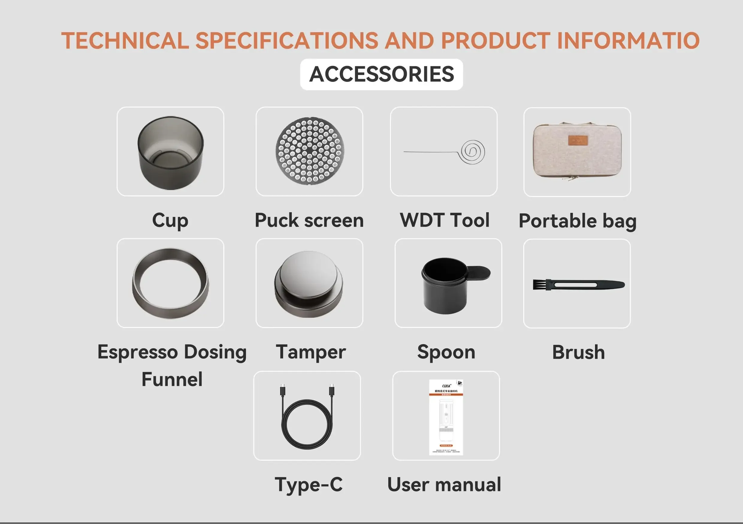 

CERA+PCM03S-MAX Portable Coffee Machine 18g-20g Ground Coffee 58mm Basket 13500 Battery 5-8cups Wireless Heating Extraction