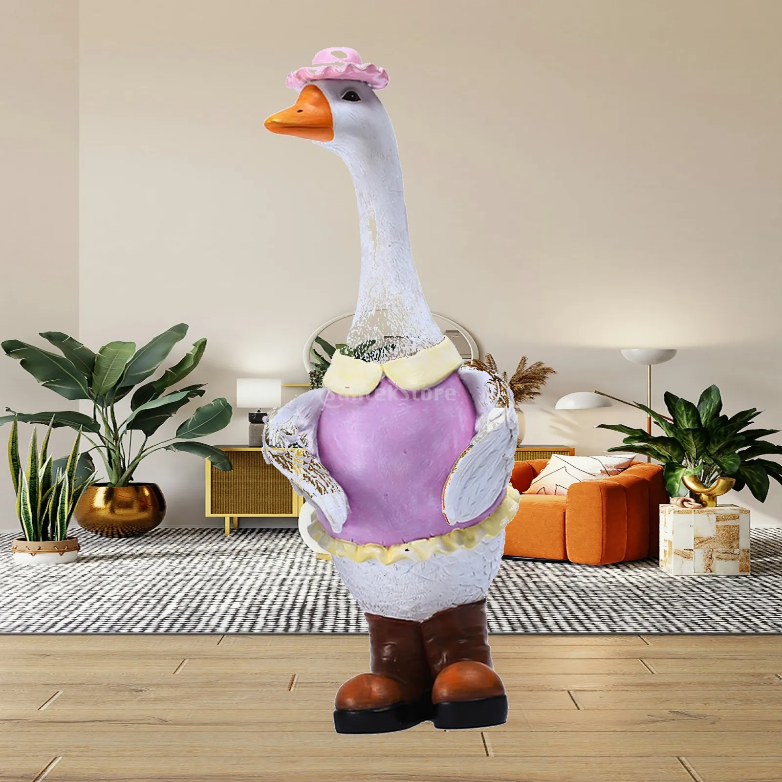 Nordic Goose Statues, Resin Simulation Cute Exquisite Animal Sculpture for Balcony Bedroom indoor Garden Couple Decoration