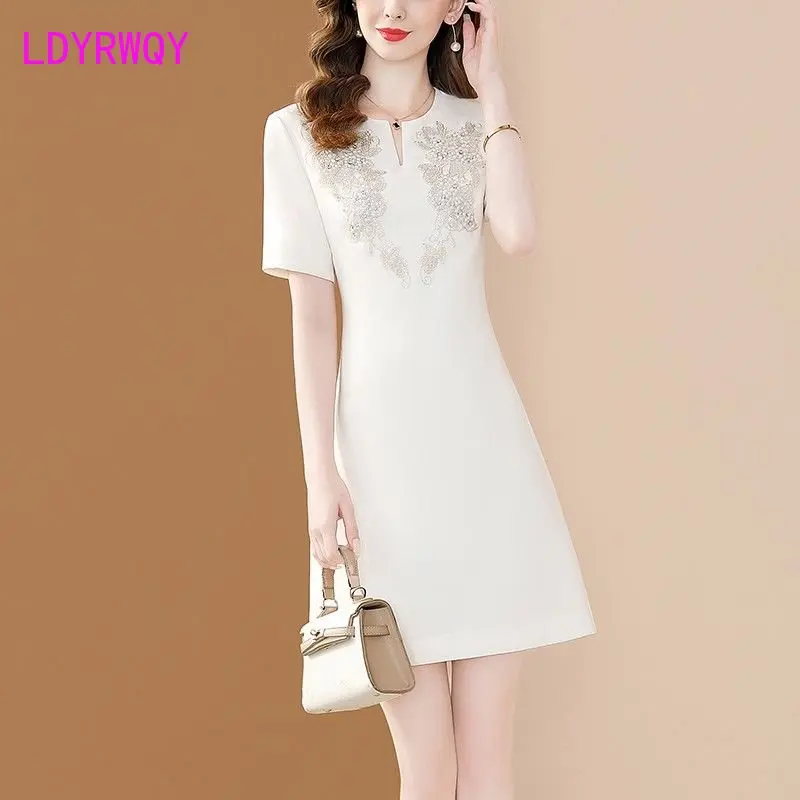 

White Dress Women's 2023 Summer New Cover Belly Reduce Age Show Slim Small Skirt Children