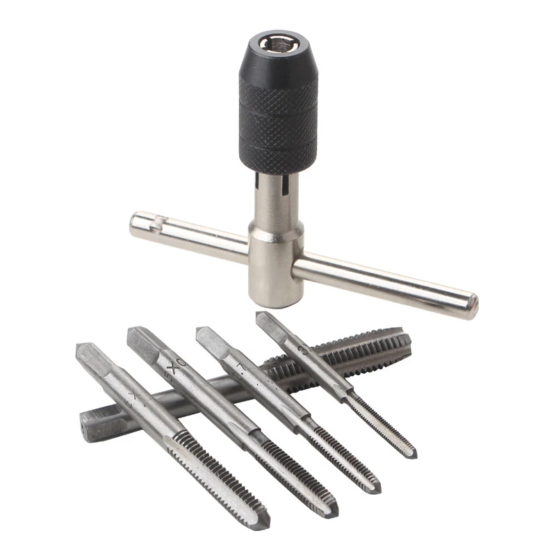 Professional Adjustable T-Handle Ratchet Tap Holder Wrench Set Hand Tools M3-M8 M3-M6 Machine Screw Thread T-shaped Tap