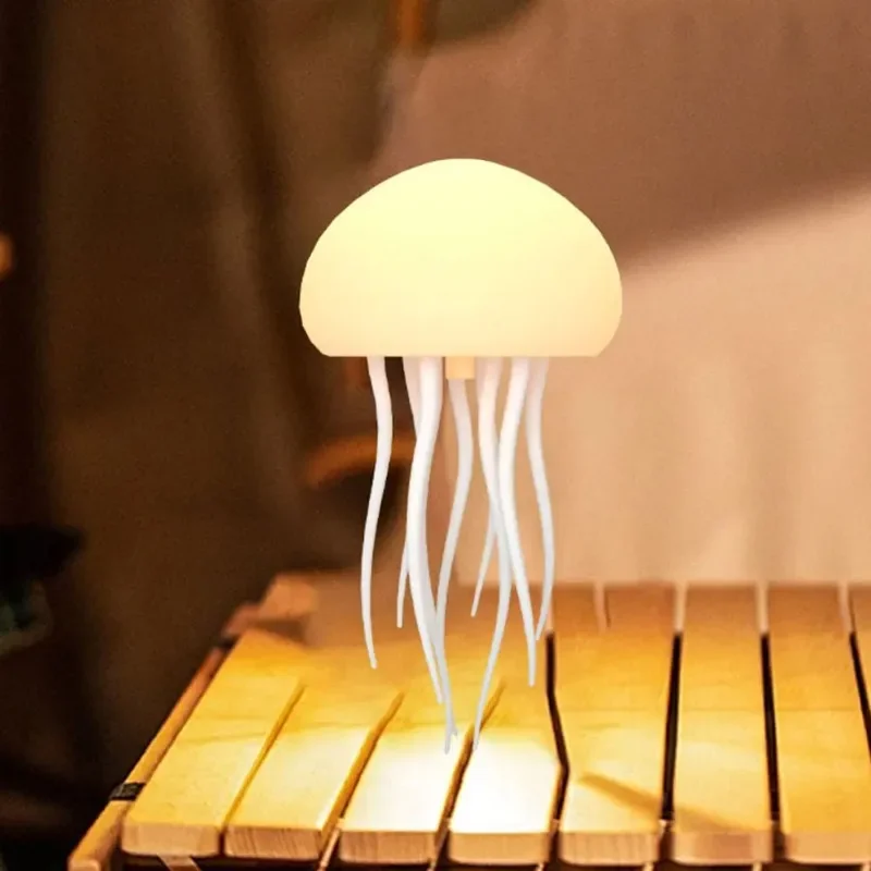 Atmosphere Night Light Voice Control Type-C Charging Cartoon Jellyfish-Shape Night Light RGB Gradient for Holiday Children Gifts