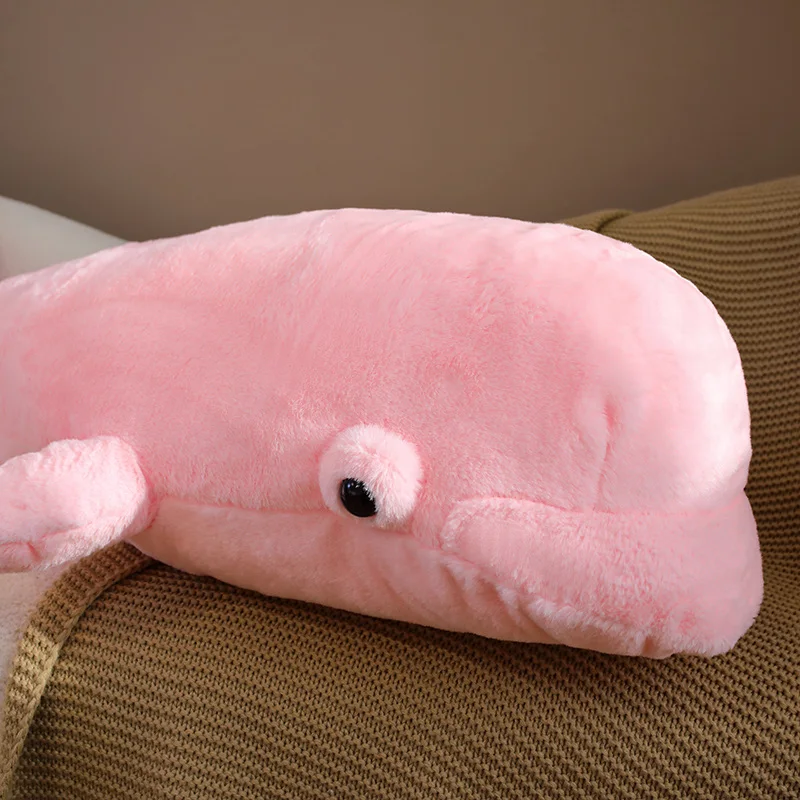 Big Whale Plush Toys Stuffed Animal Whale Plushies Pink/White Toy Pillows Gifts for Kids Kawaii Long Whale Toys For Girls Gifts