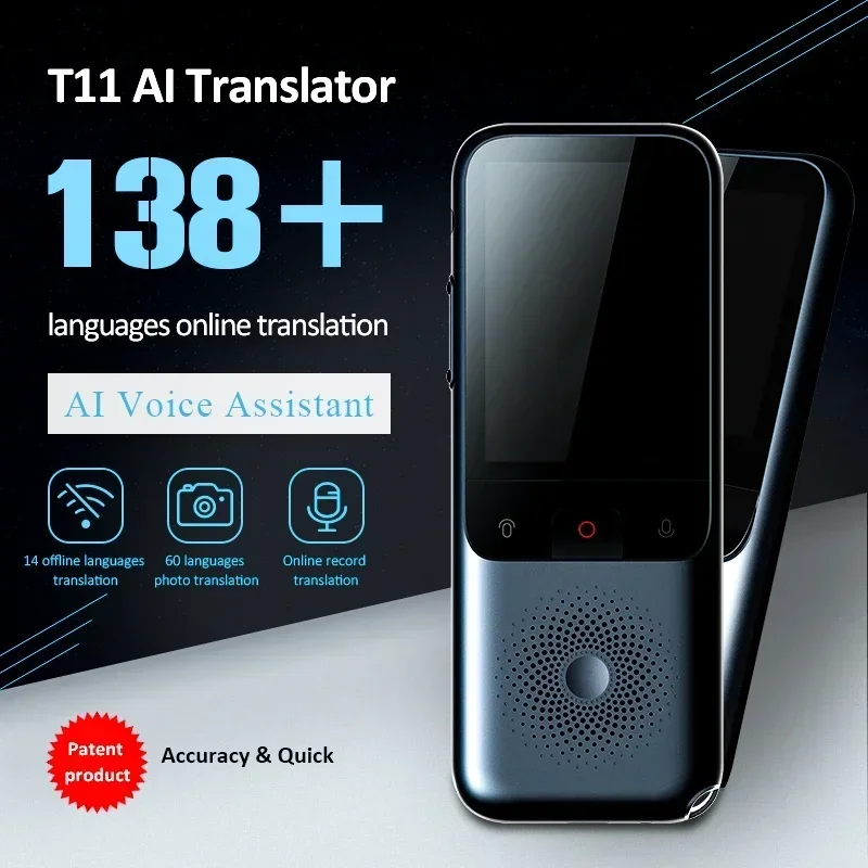 128-Sprachen-Smart-Übersetzer Offline in Echtzeit Smart Voice AI Voice Photo Translator Neuer tragbarer Audio-Übersetzer T11