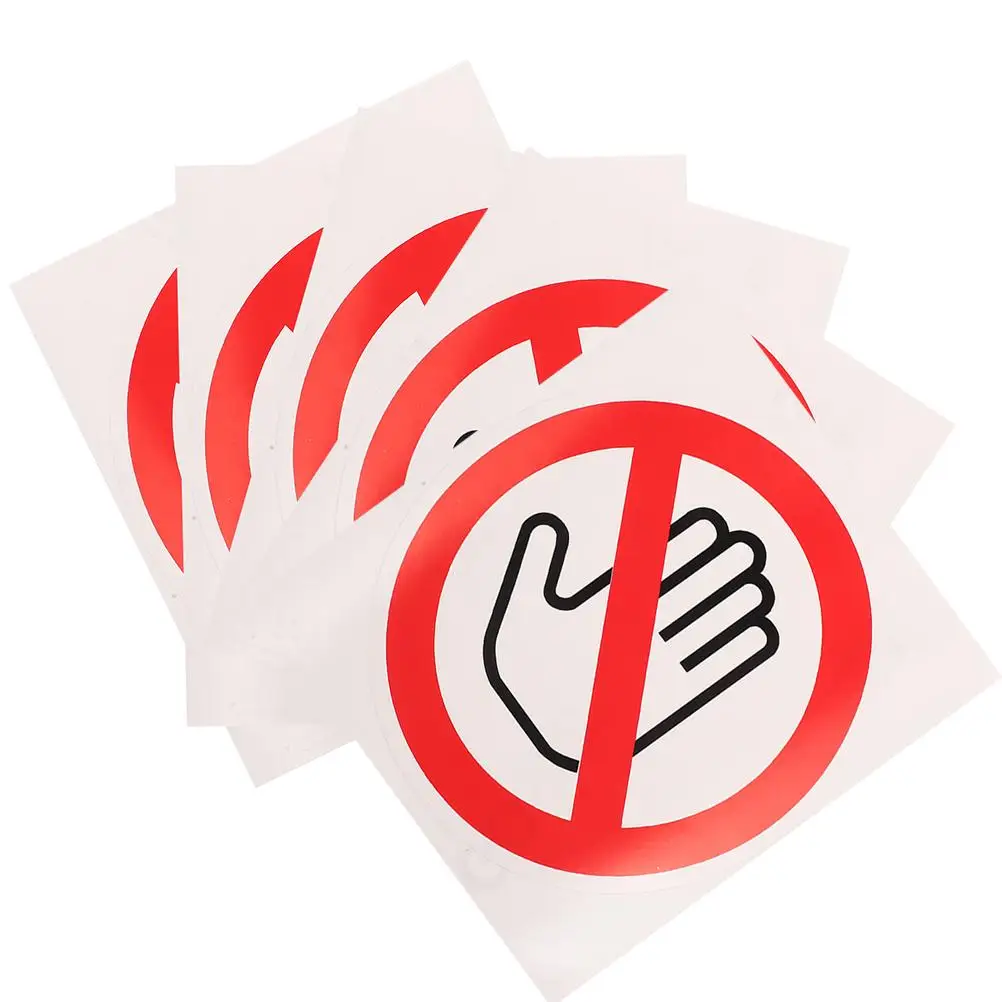 

5PCS Safety Signs Stickers Self-adhesive No Touch Vinyl 100mm Machine Do Not Touch Sticker Caution Decals Traffic Security