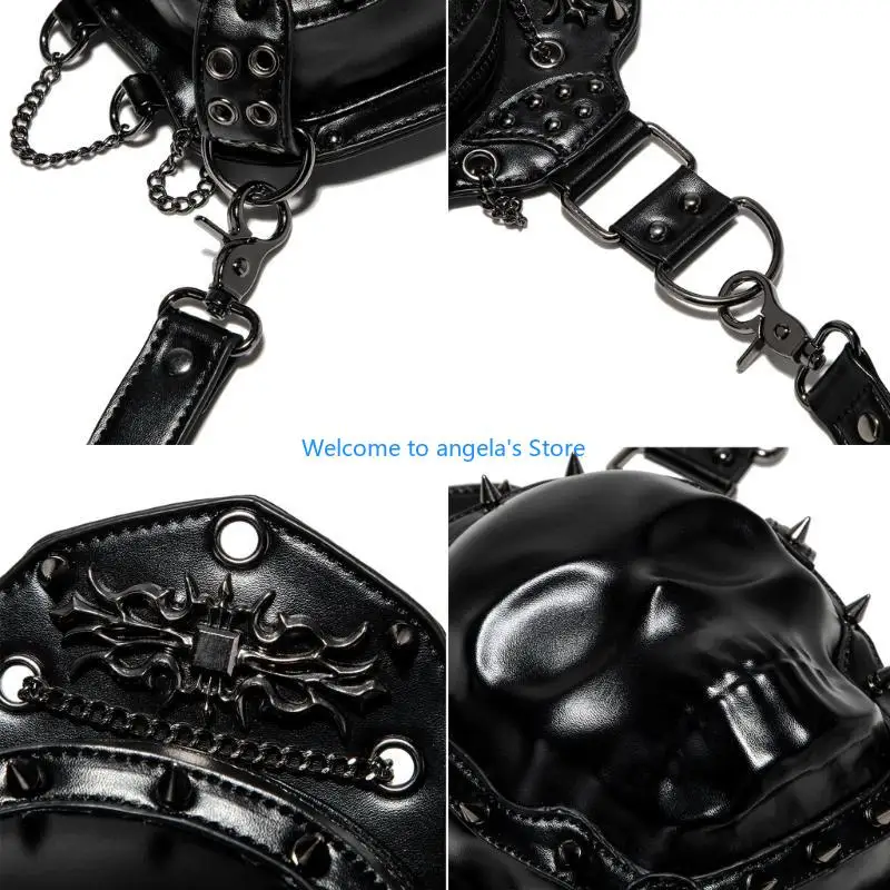 X4YC ยุคกลางเข็มขัดกระเป๋าสำหรับชายหญิง, Steampunk ยุคกลางเข็มขัดกระเป๋า Steampunk เอวกระเป๋าต้นขากระเป๋าไหล่ Crossbody กระเป๋า