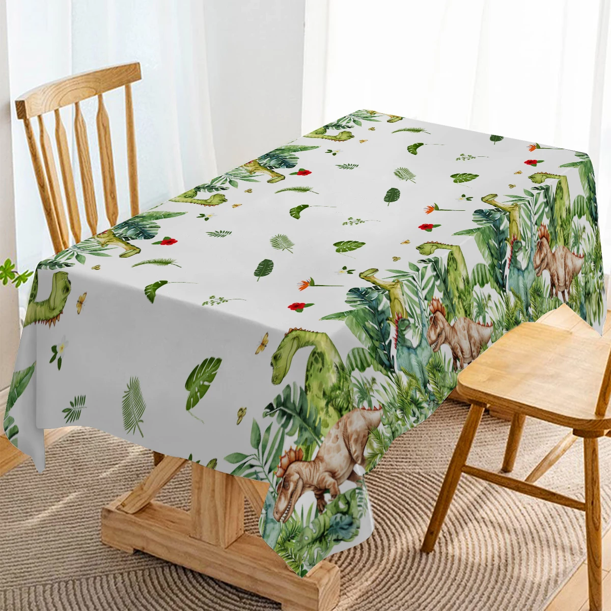 Tropical Plant Dinosaur Table Runner Rustic Dining Table Decorations Table Runners for Wedding Party Coffee  Hotel Home Decor