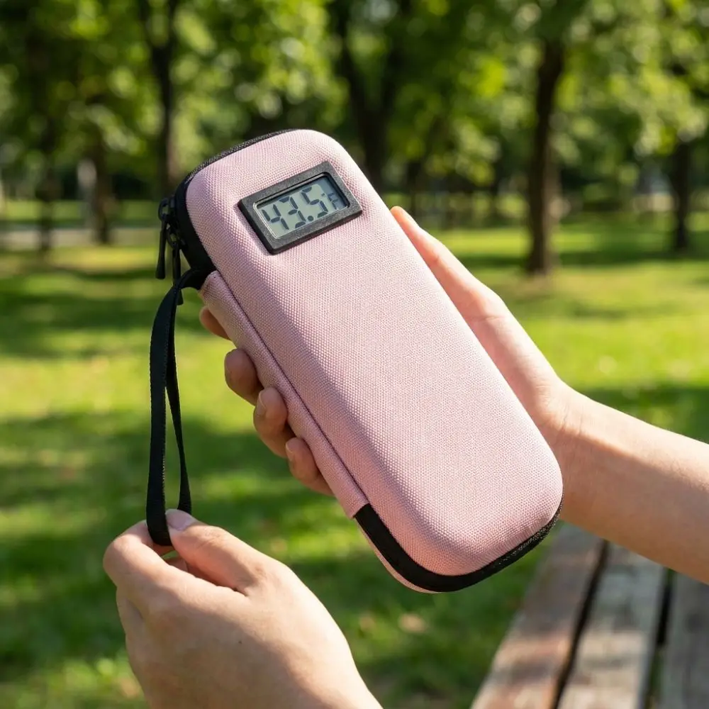 Waterproof Insulin Vial Cooling Bag Thermometer Display Refrigerated Bag Insulin Cooler Travel Case Dust-Proof Thermal Insulated