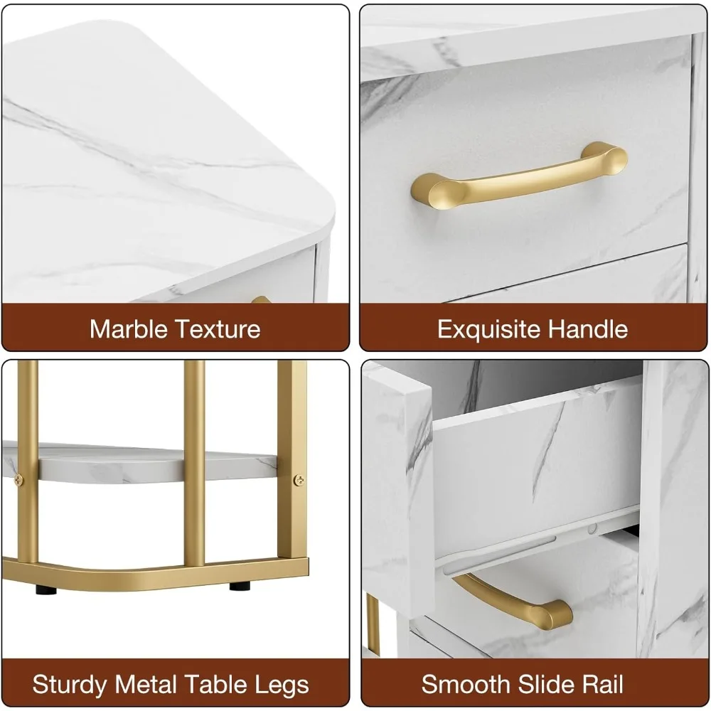Ensemble table de manucure et tabouret à structure métallique avec rangement pour techniciens d'ongles, comprenant 2 tiroirs et étagères à 3 niveaux, idéal pour Sa