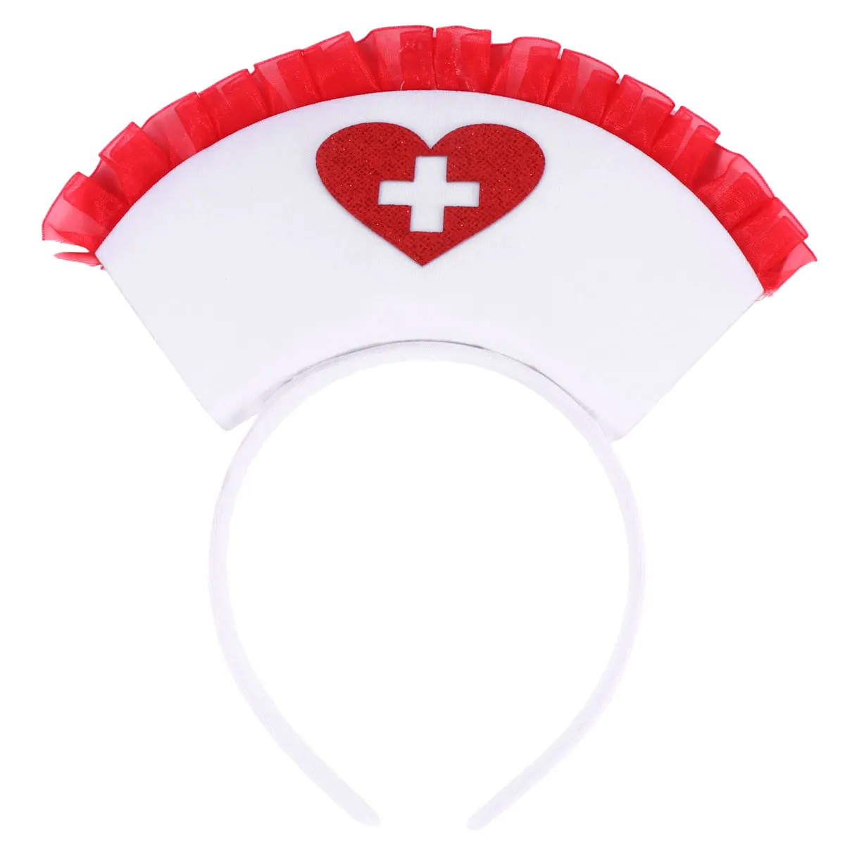 

3pcs Nurse Hair Hoop Comfortable Halloween Cosplay Red Lace Headb Party Accessories Fashion Selfie Prop Perfect Gift