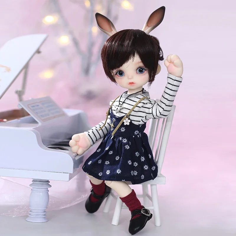 Aimerai Gina BJD SD 인형 1/6 토끼 귀 바디 모델, 아기 소녀 소년, 고품질 장난감 가게 수지 피규어