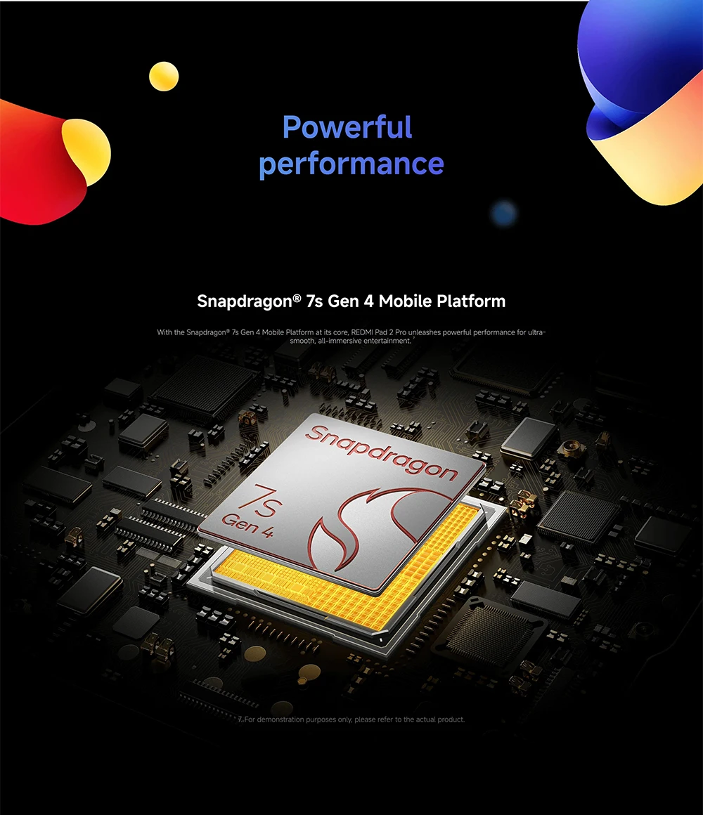 Global Version Xiaomi Redmi Pad 2 Pro Wifi 12.1' 2.5K Crystal-Clear Display 120Hz Refresh Rate 12000mAh Battery Advanced 4nm Processor Snapdragon® 7s Gen 4 Mobile Platform Powered by Xiaomi HyperOS Dolby Vision