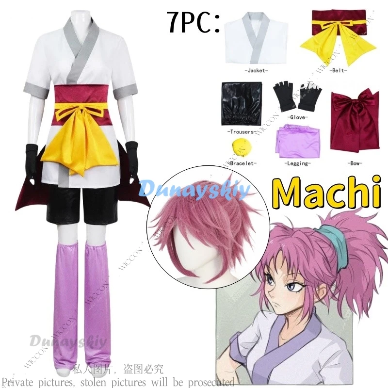 

Machi Japanese Anime Hunter Costume Cos Wig Hunter Komachine Purple Wig Phantom Troupe for Women Halloween Carnival Suit