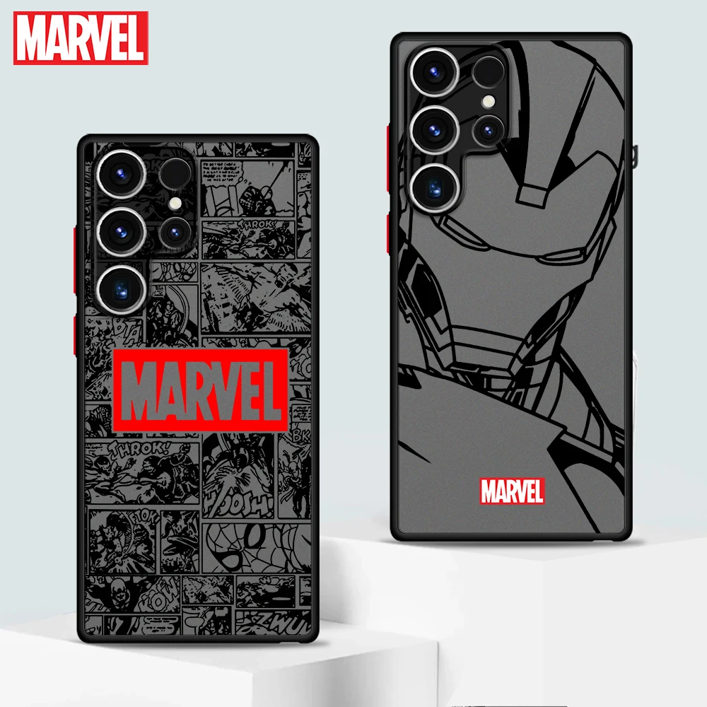Marvel Spiderman Ironman Phone Case for Samsung Galaxy S23 Ultra S24 Ultra S22 Ultra S20 S21 FE 5G S10 Plus S9 Plus Matte Cover
