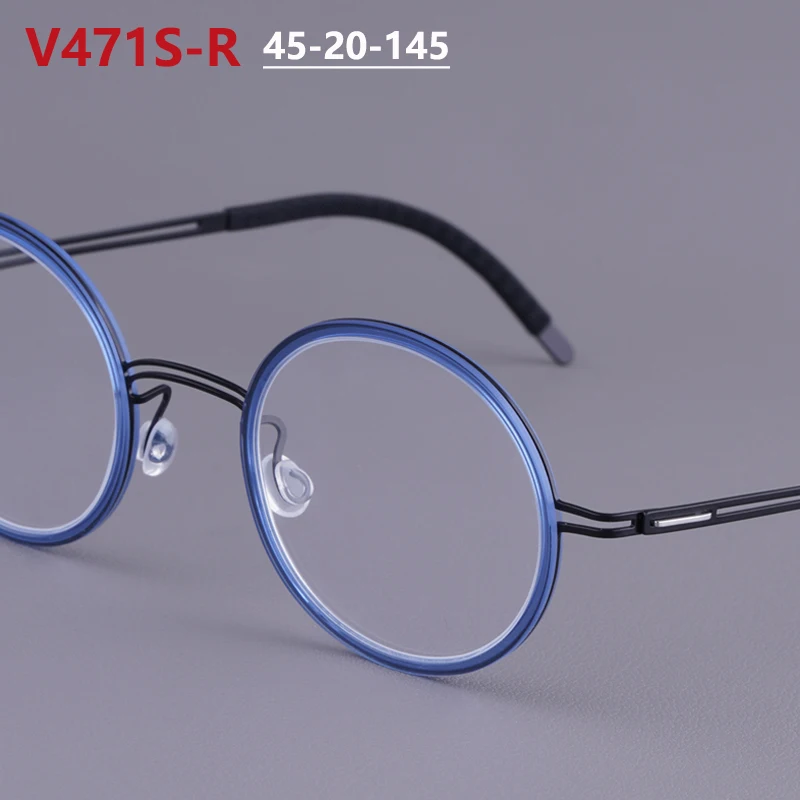 

Оправа для очков Nordic Brand, круглая, ручной работы, титановая, безвинтовая, для мужчин и женщин, тонкая оправа, ультралегкие очки