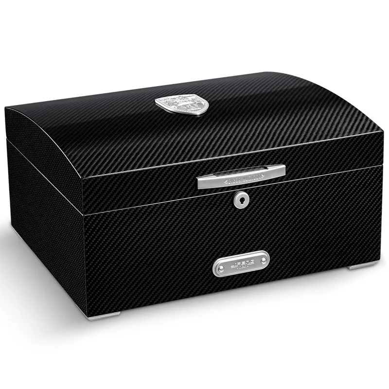 

Хьюмидор большой вместимости из массива кедрового дерева с термостатом и карбоновым волокном для сигар