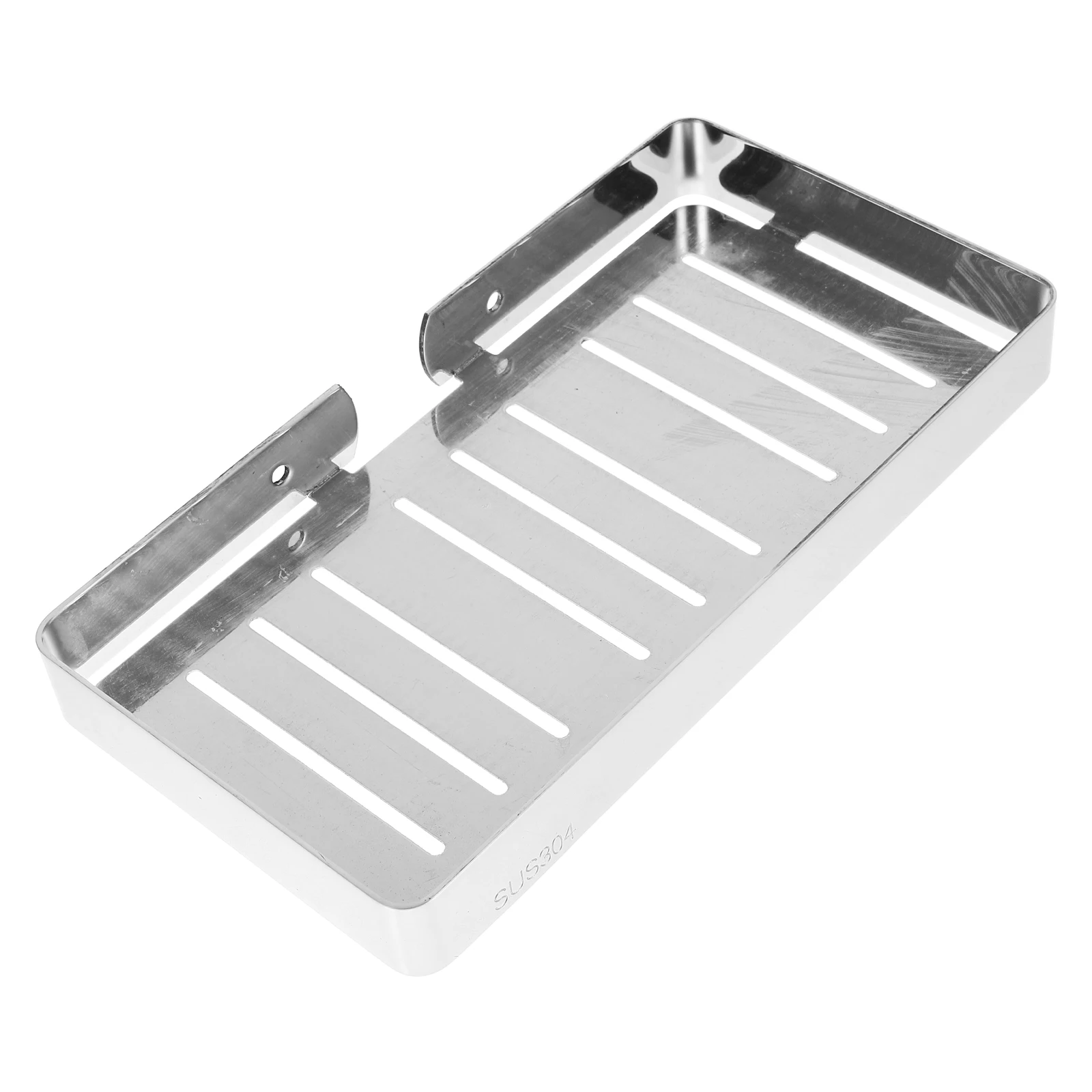 

Stainless Steel Soap Dish Wall Mounted Wear Resistant Bathroom Shower Holder with Drainage Holes for Soap Sponge Brush