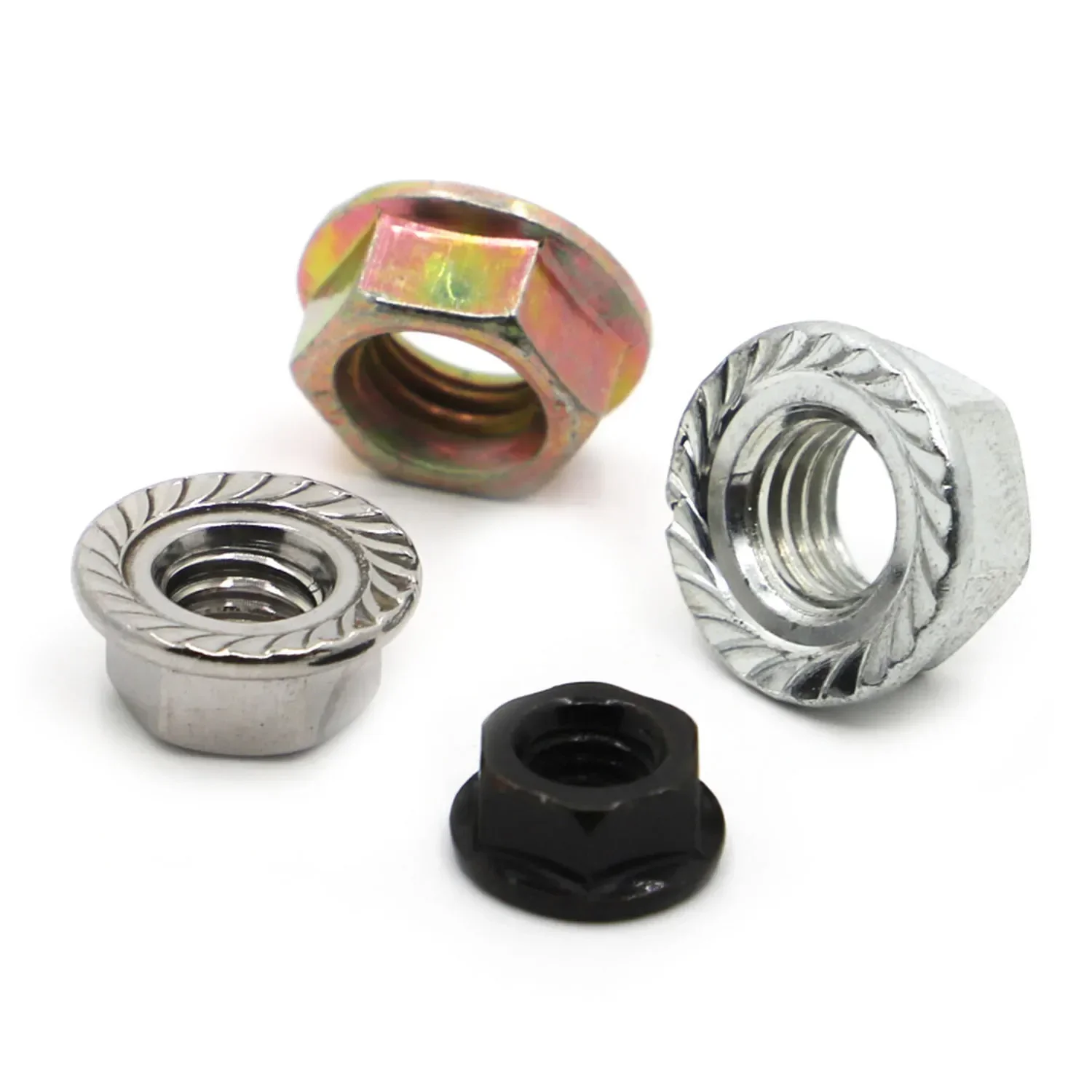 M3 M4 M5 M6 M8 M10 Carbon Steel / 304 Stainless Steel Hex Lock Nut Serrated Spinlock Flange Nut