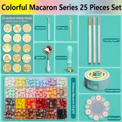 Wax Seal Stamp Set Lacquered Stamp Sealing Wax Kit DIY Craft Supplies Scrapbooking Christmas Wedding Invitation Decoration