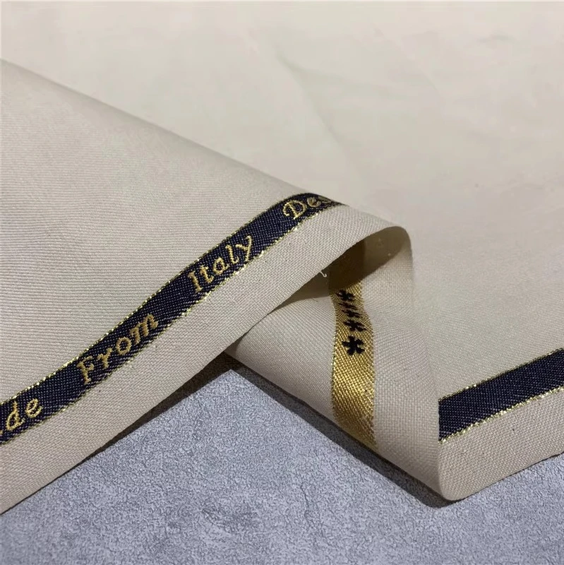 Italian-Style Worsted Wool Twill Fabric Wrinkle-Resistant Designer Suits & Trousers Material for Business Attire Wholesale